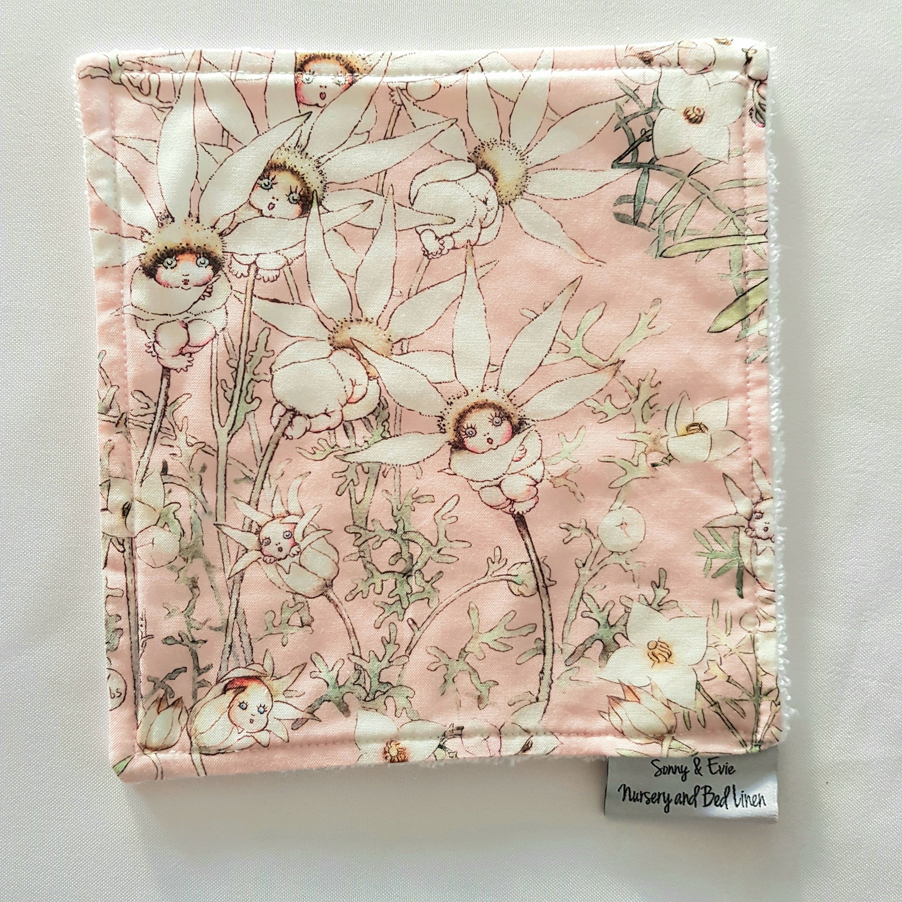 May Gibbs Pink Blossom Gumnut Baby Wash Cloth