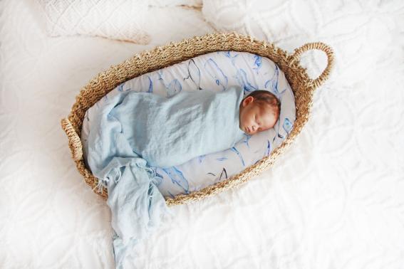 Ocean Lullaby Fitted Bassinet Sheet/Change Mat Cover