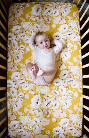 Golden Poppy Cot Sheet Fitted/Crib Sheet