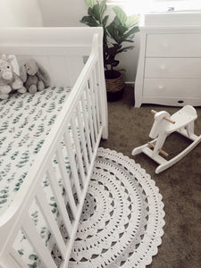 Silver Gum Leaf Fitted Cot Sheet/Crib Sheet