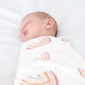 Aurora Skies Checked Double Bamboo/Cotton Muslin Swaddle Wrap