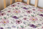 Violet Peony Fitted Bassinet Sheet/Change Mat Cover