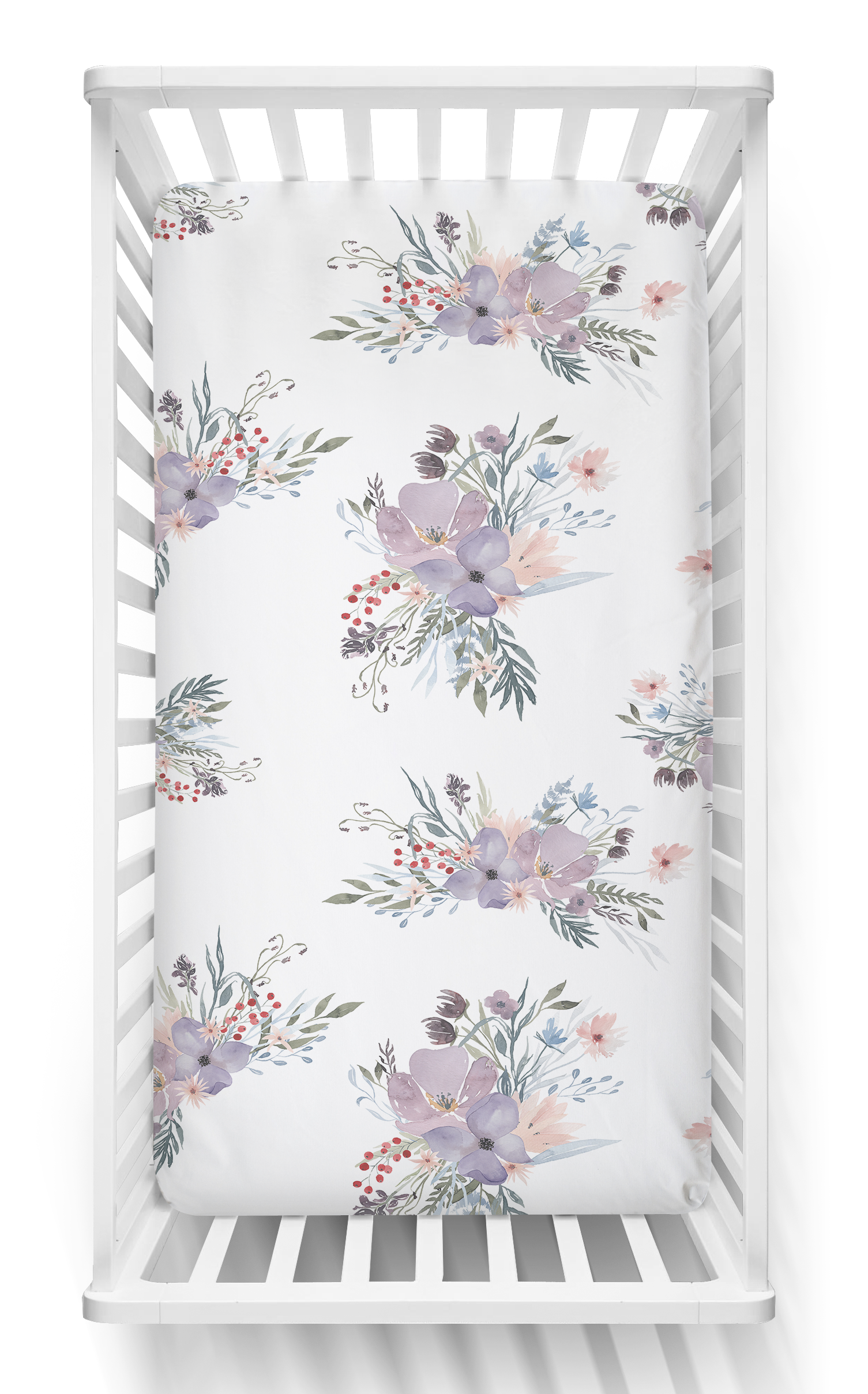 Twilight Blooms Fitted Cot Sheet/Crib Sheet