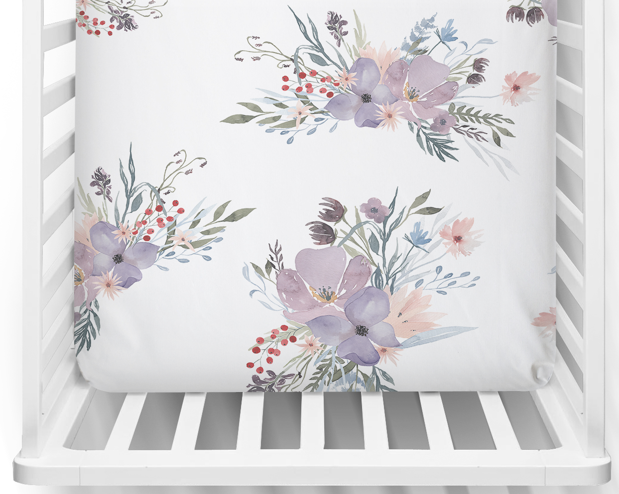 Twilight Blooms Fitted Bassinet Sheet/Change Mat Cover